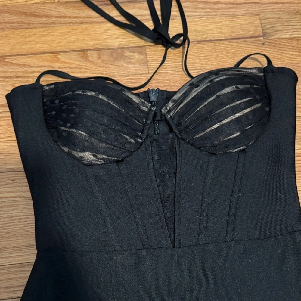 SHEIN Black Backless Bodycon Dress